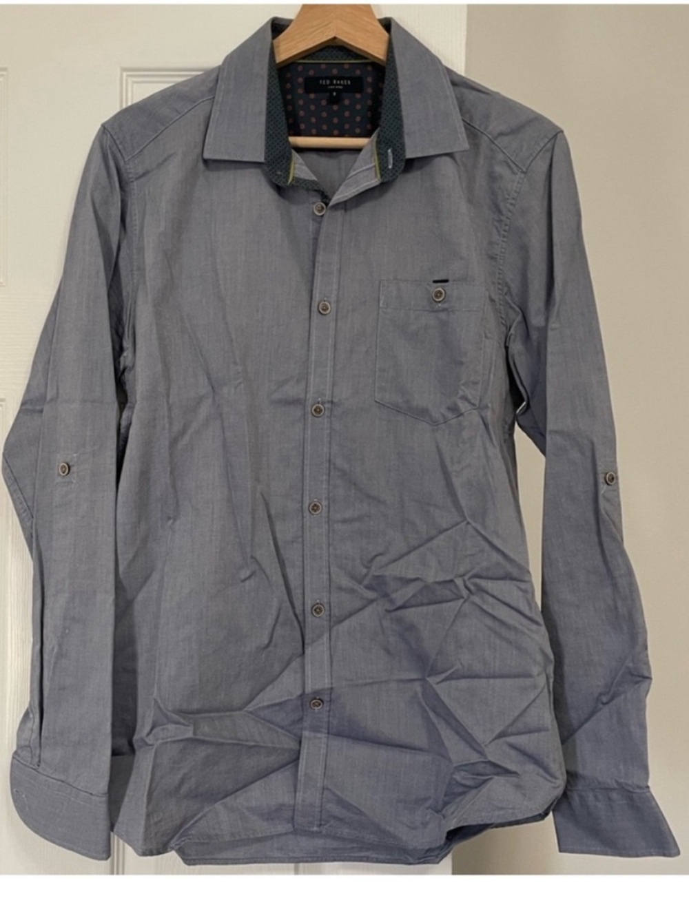 Ted Baker Men's Slate Gray Button-Down Dress Shirt size 3 - Picture 3 of 7